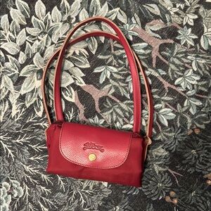 Longchamp M Le Pliage Red Tote Bag